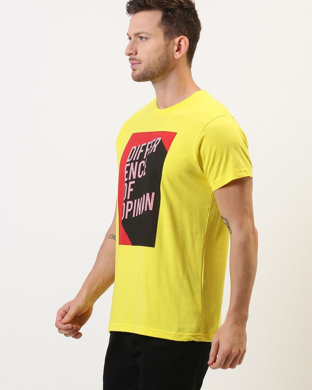 Buy Men's Yellow Typography T-shirt for Men Yellow Online at Bewakoof