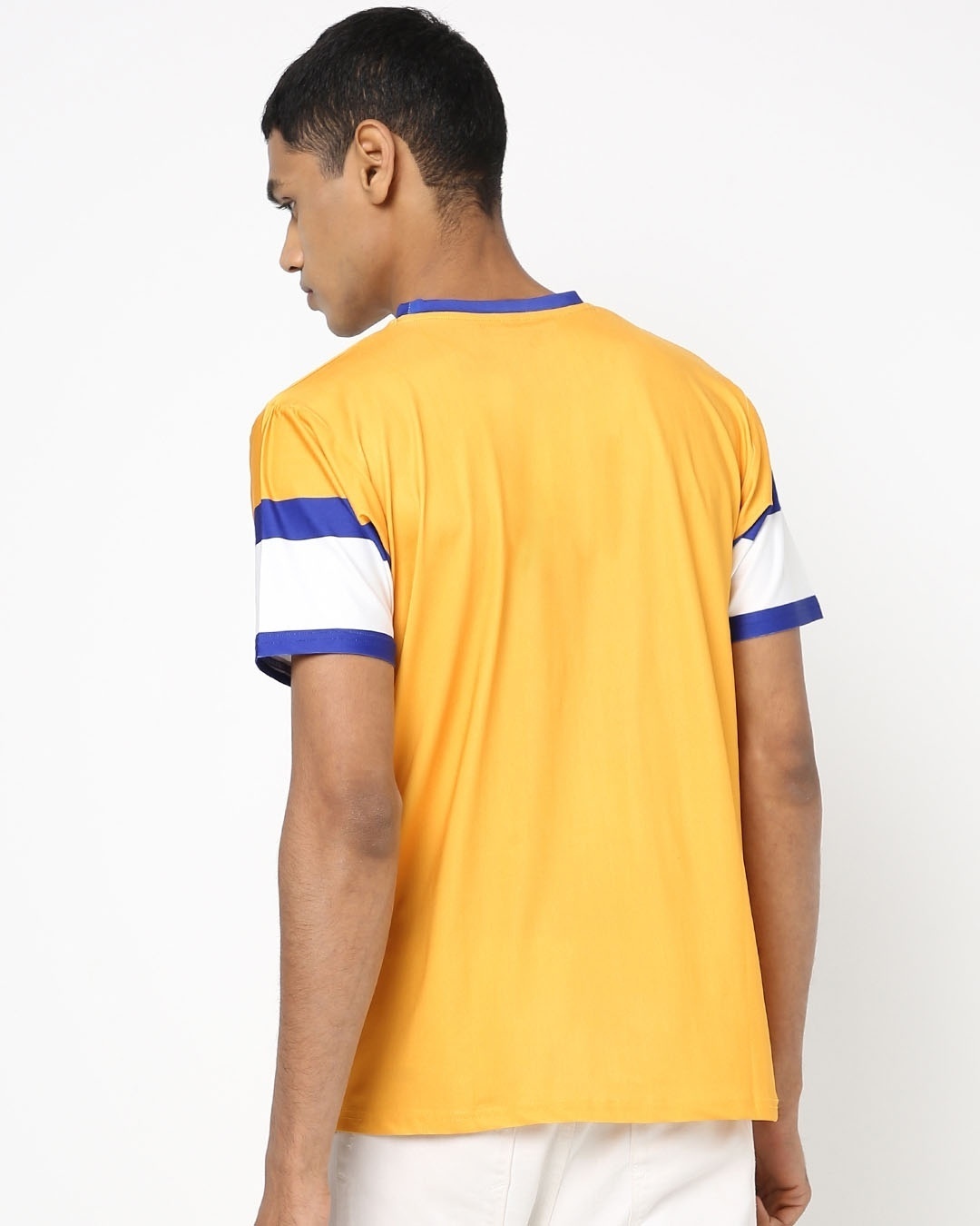 Shop Men's Yellow & White Color Block T-shirt-Design