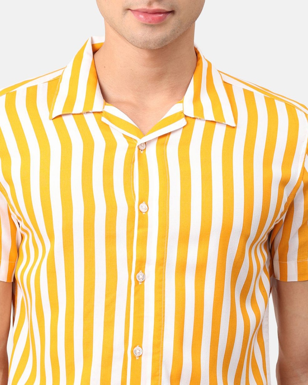 Buy Men's Yellow & White Striped Co-ord Set Online in India at Bewakoof