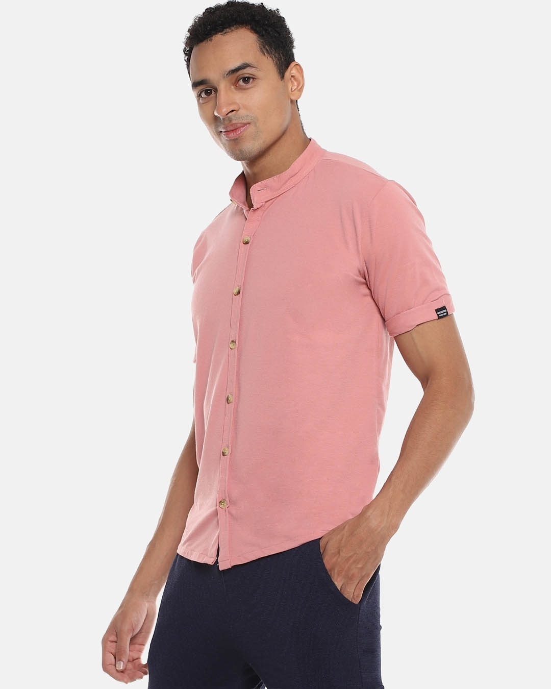 Shop Men Solid Stylish Half Sleeve Casual Shirt-Back