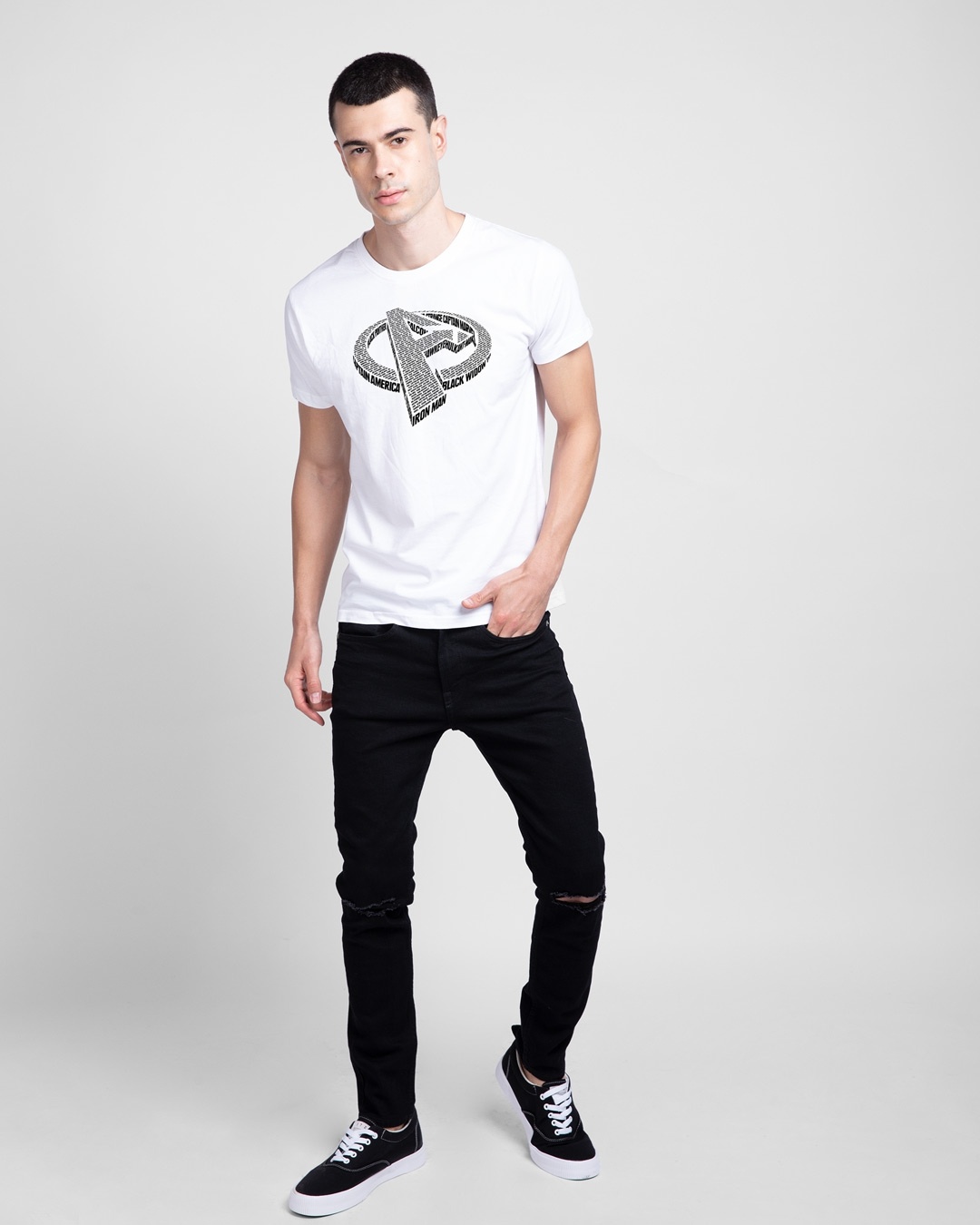 Shop Men's White Avengers 3D (AVL) Graphic Printed T-shirt-Design
