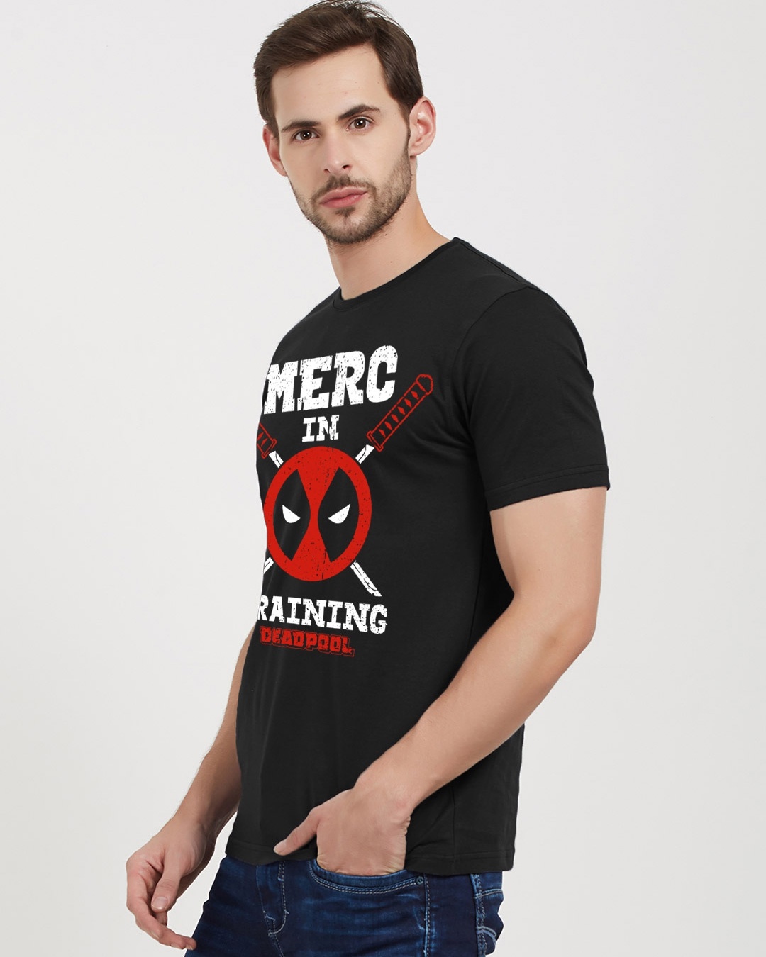 Shop Merc In Training Official Marvel Cotton Half Sleeves T-Shirt-Back