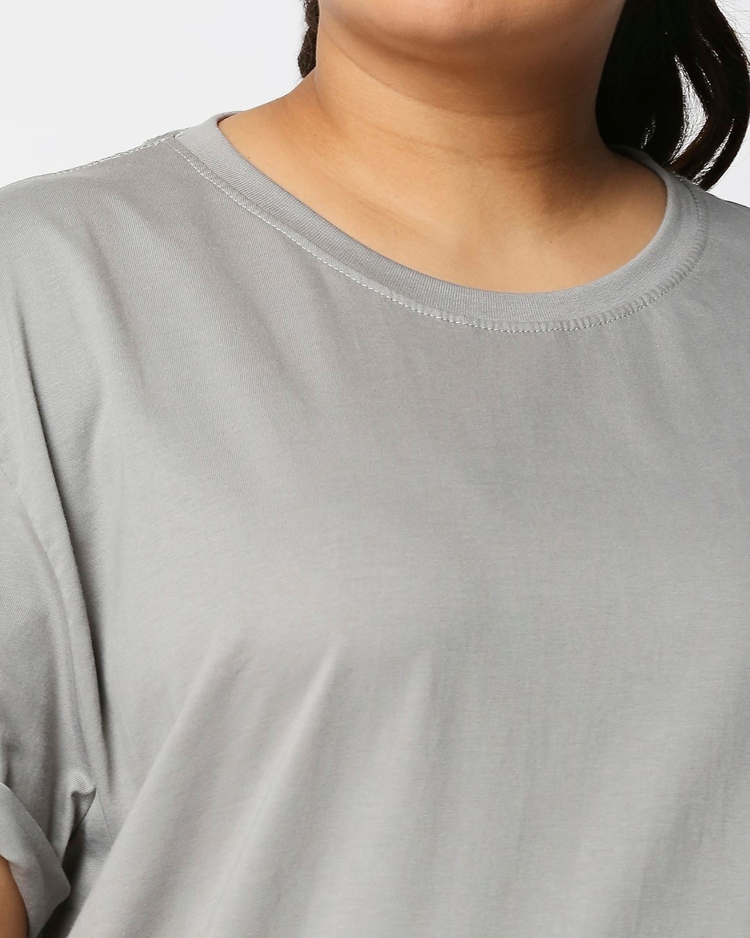 Shop Meteor Grey Boyfriend Plus Size T-Shirt