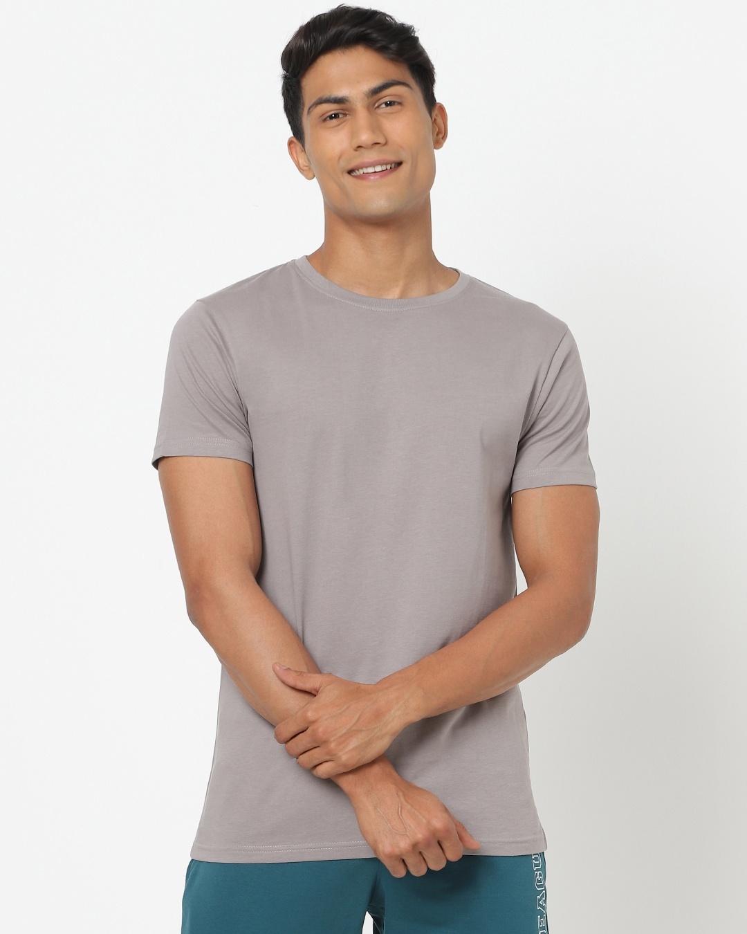 Shop Meteor Grey Half Sleeve T-Shirt-Front