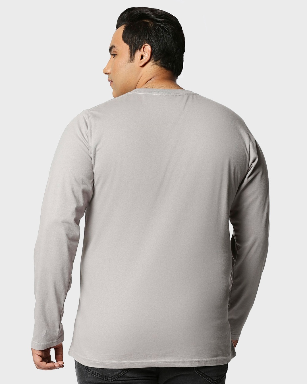 Shop Meteor Grey Plus Size Full Sleeve T-Shirt-Full