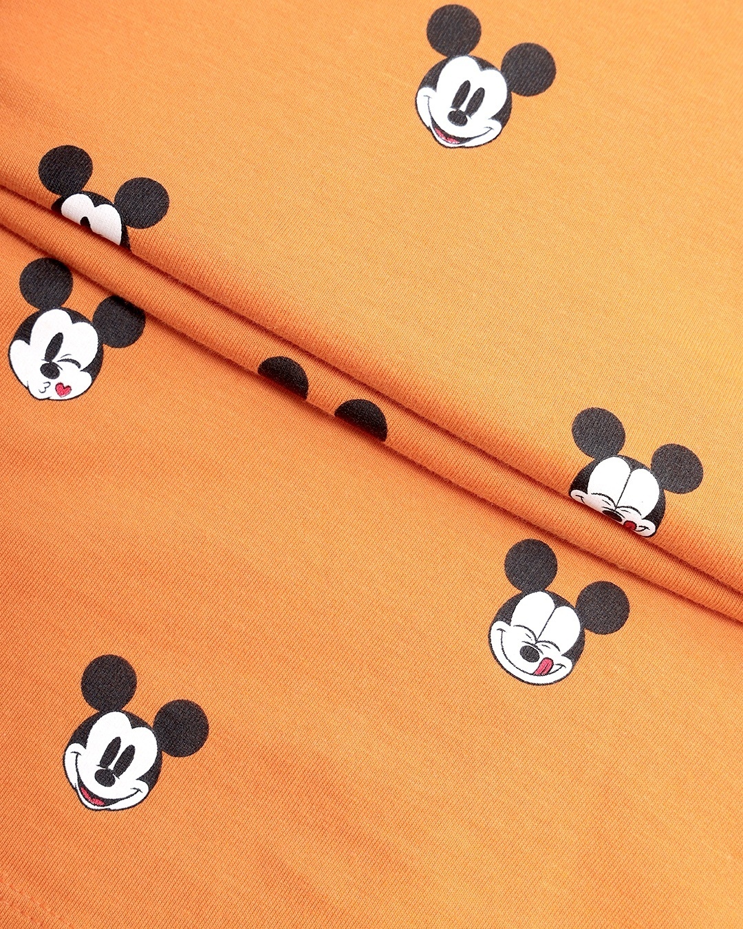 Shop Women's Orange All Over Mickey Printed T-shirt