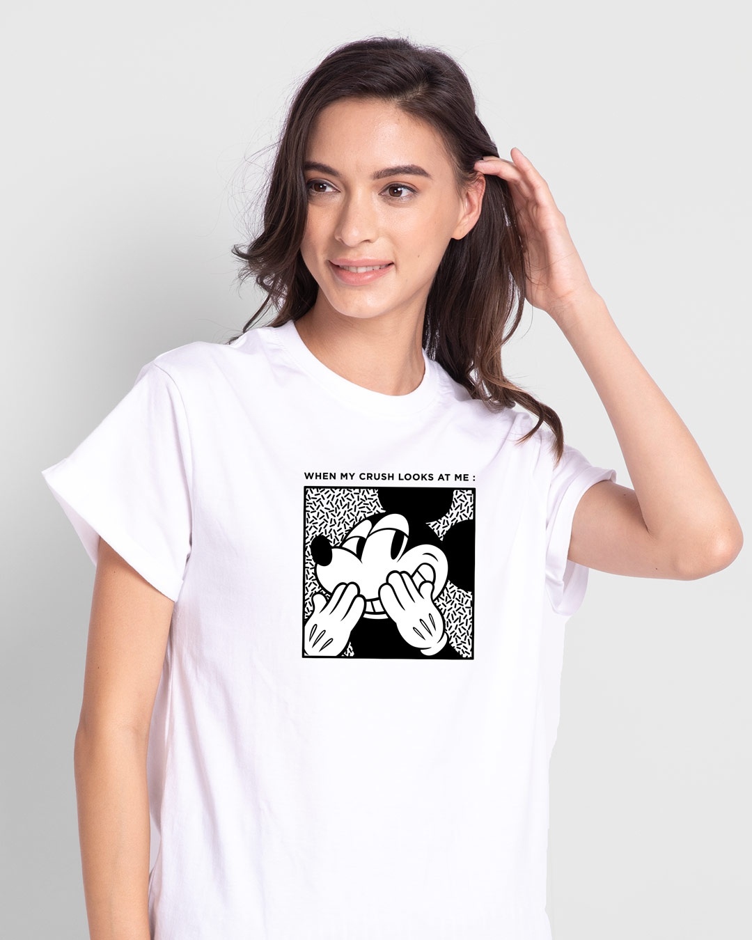 Shop Mickey Crush Boyfriend T-Shirt (DL)-Front