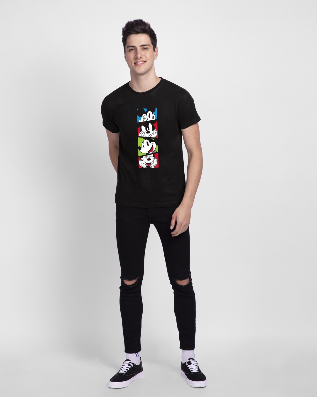 Shop Mickey Pop Block (DL) Half Sleeve T-shirt-Full