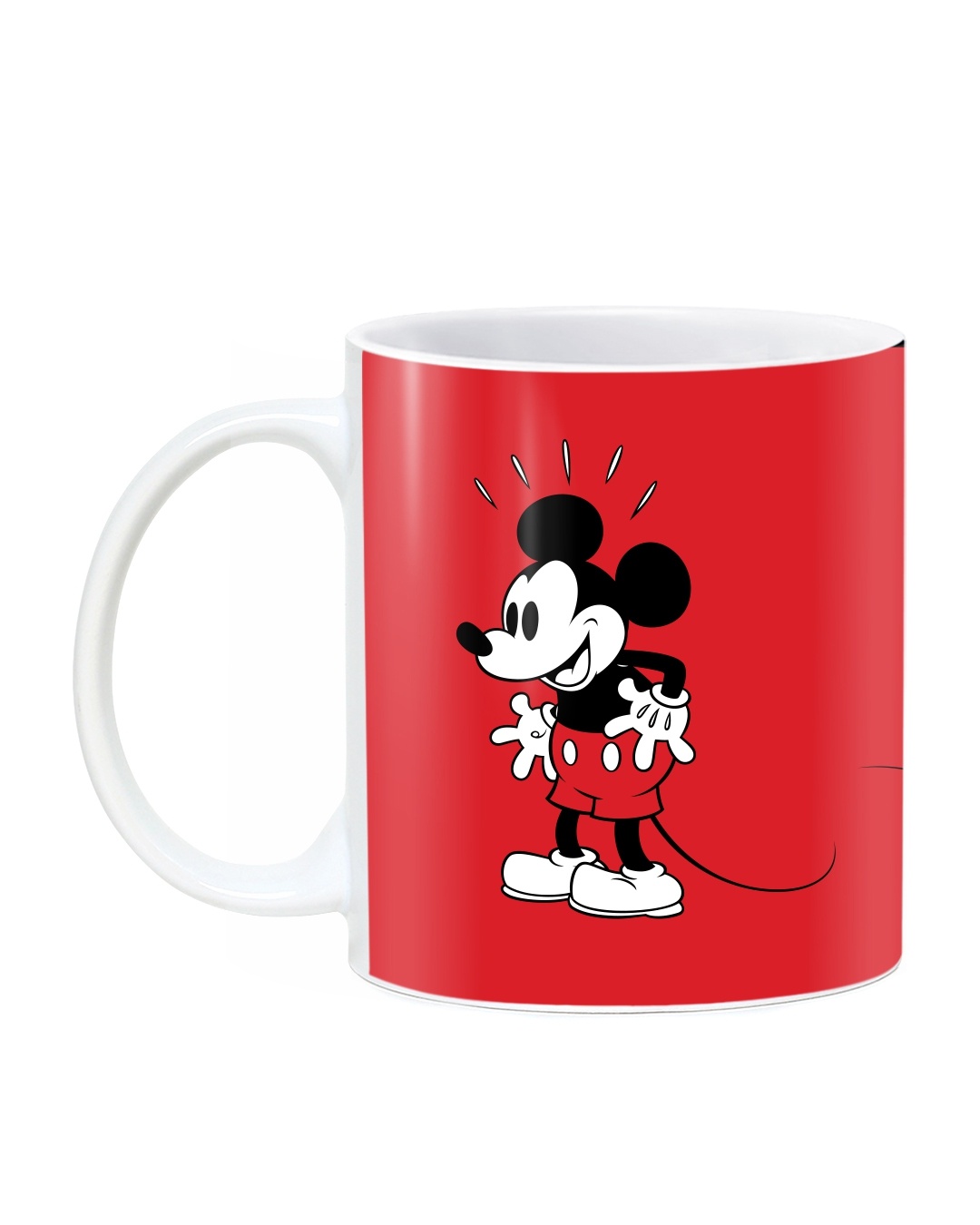 Shop Mickey Runny Ceramic Mug,  (320ml, Red, Single Piece)-Back