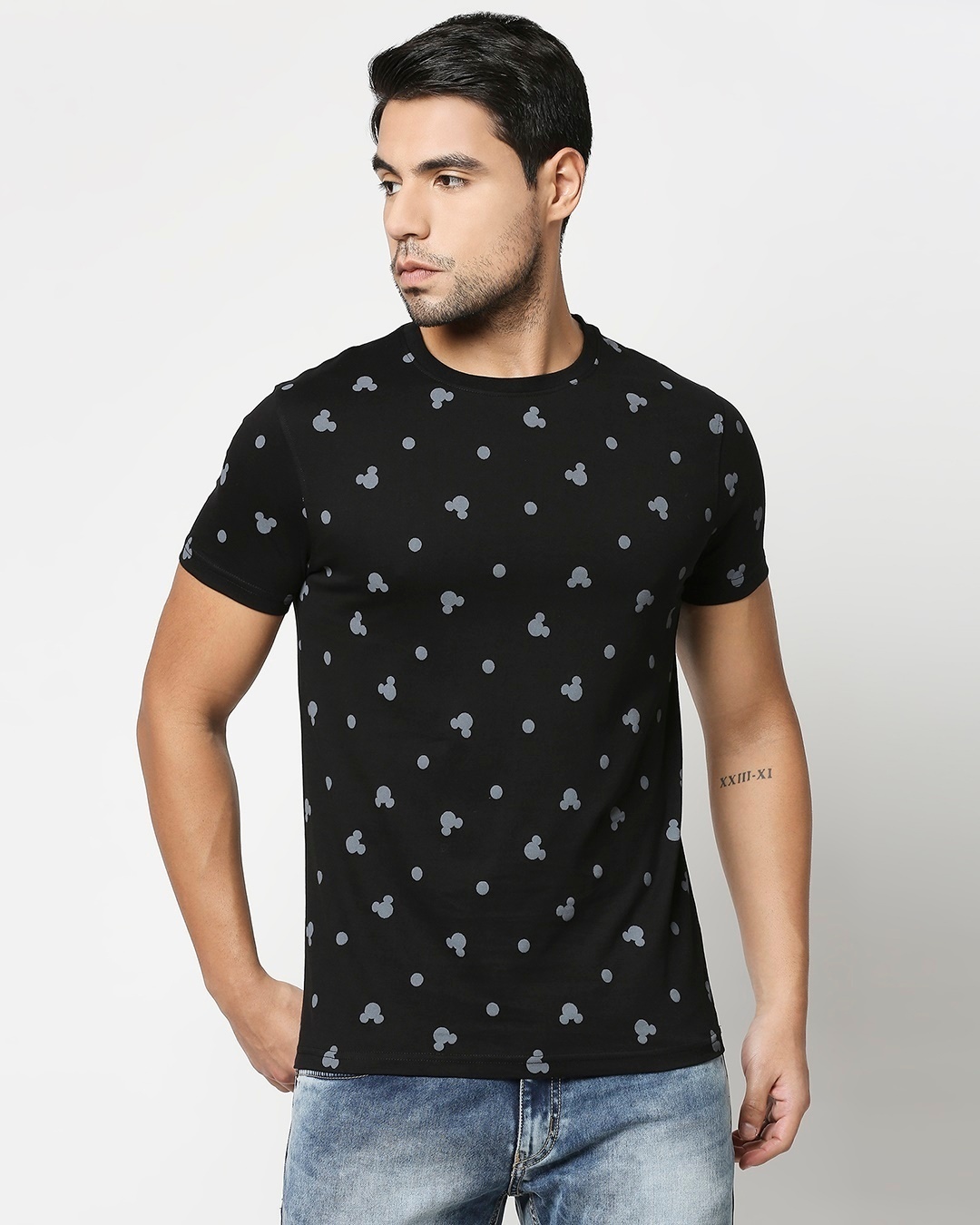 Shop Mickey Silhouette Half Sleeves AOP T-Shirt(DL)-Back