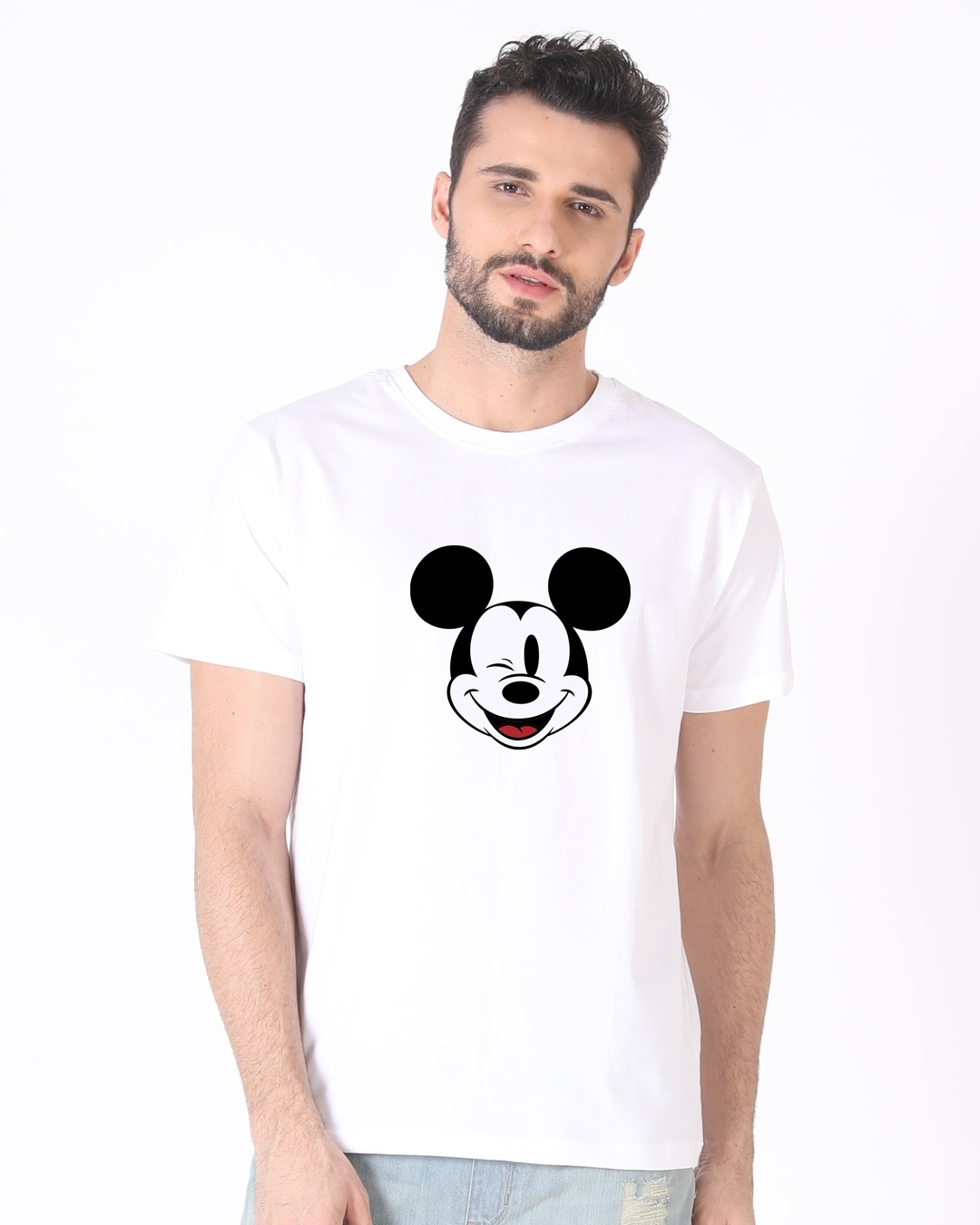 Shop Mickey Wink Half Sleeve T-Shirt-Back