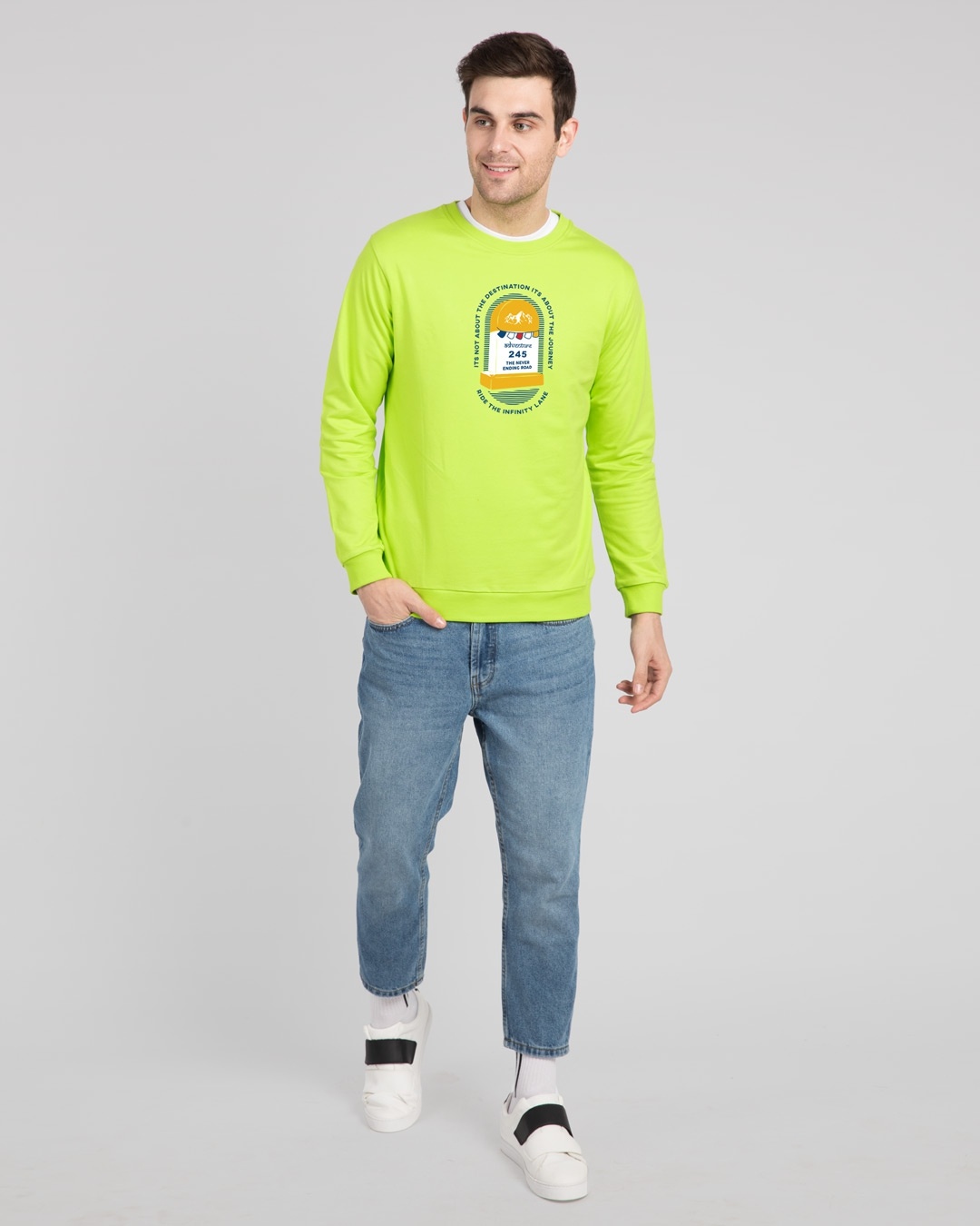 Shop Milestone Fleece Sweatshirt Neon Green-Design