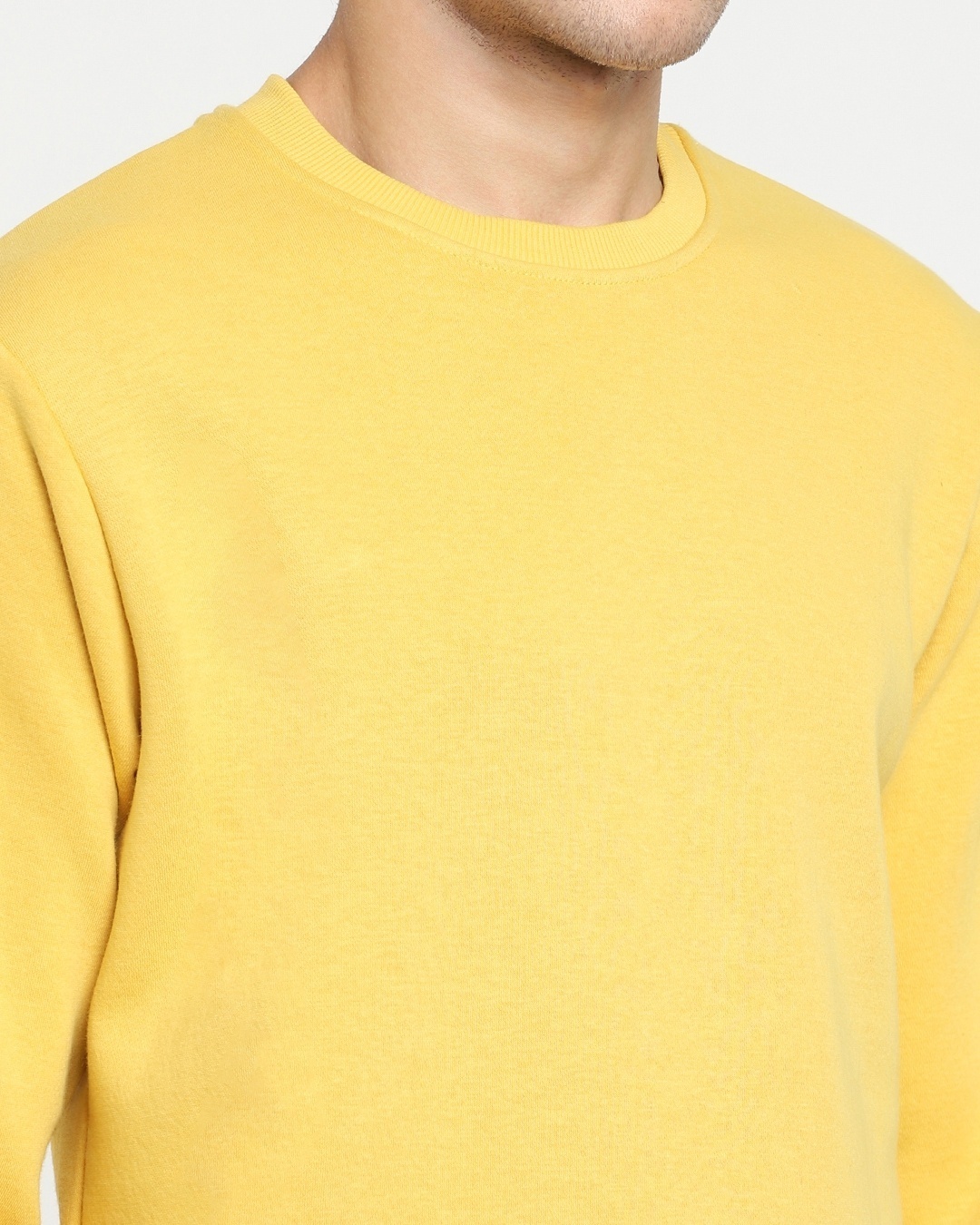 Shop Men's Yellow Fleece Sweatshirt