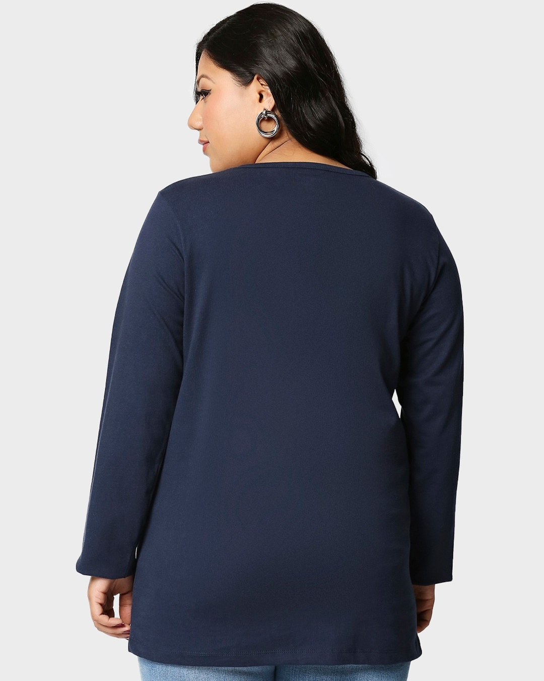 Shop Minimal Believe Printed Plus Size Full Sleeve T-shirt-Back