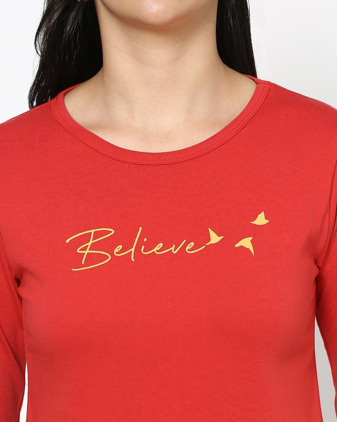 Shop Minimal Believe Round Neck 3/4th Sleeve T-Shirt