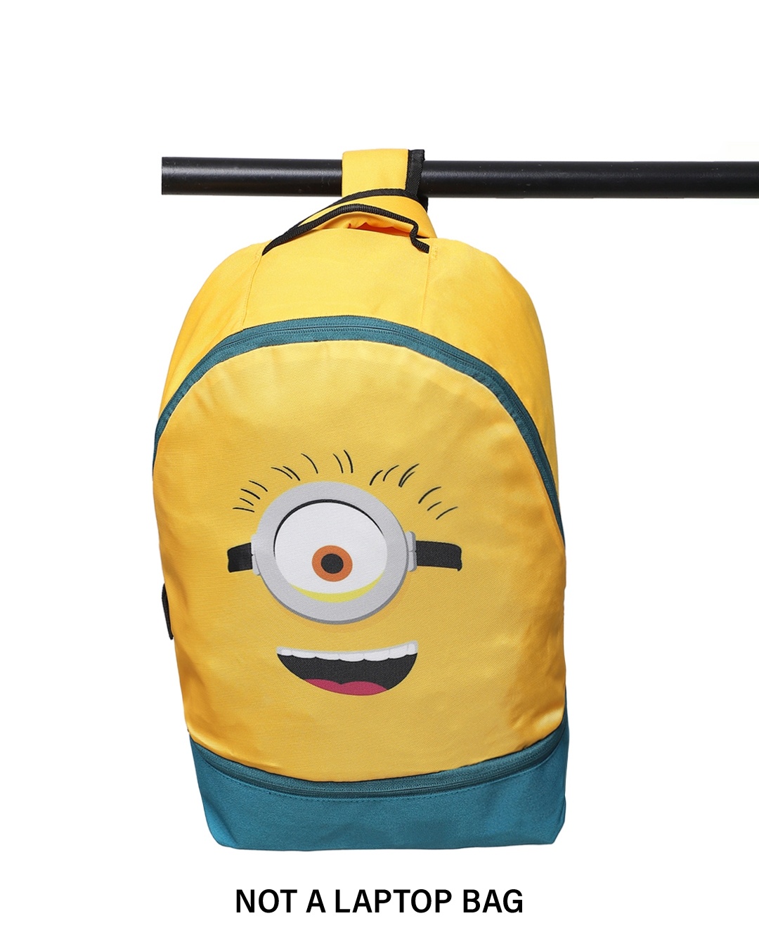 Shop Minion Smile Printed Small Backpack-Front