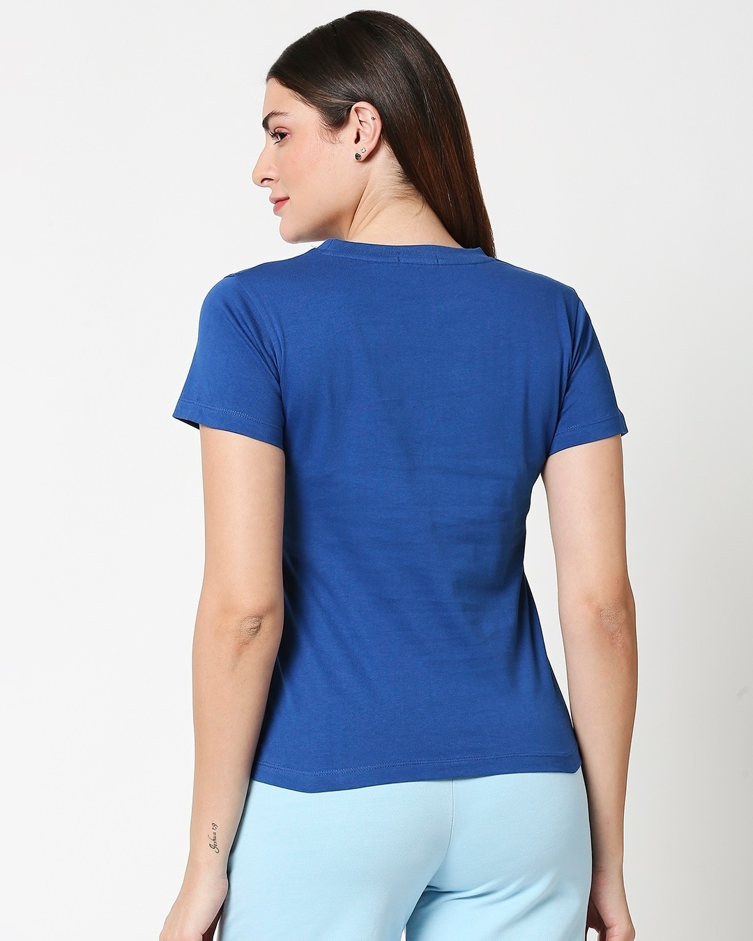 Shop Minnie Blue Half sleeve T-Shirt (DL)-Full