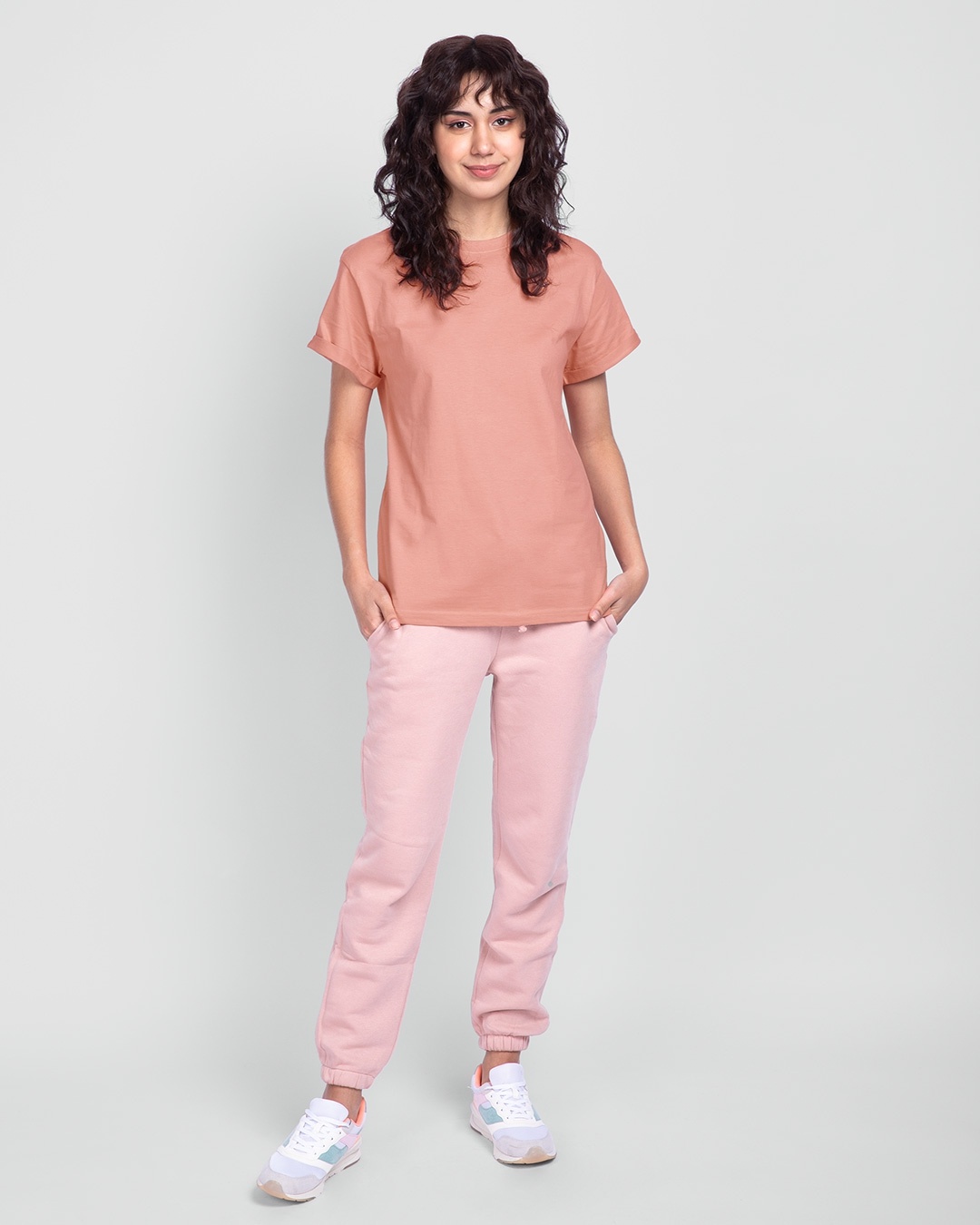 Shop Misty Pink Boyfriend T-Shirt-Full