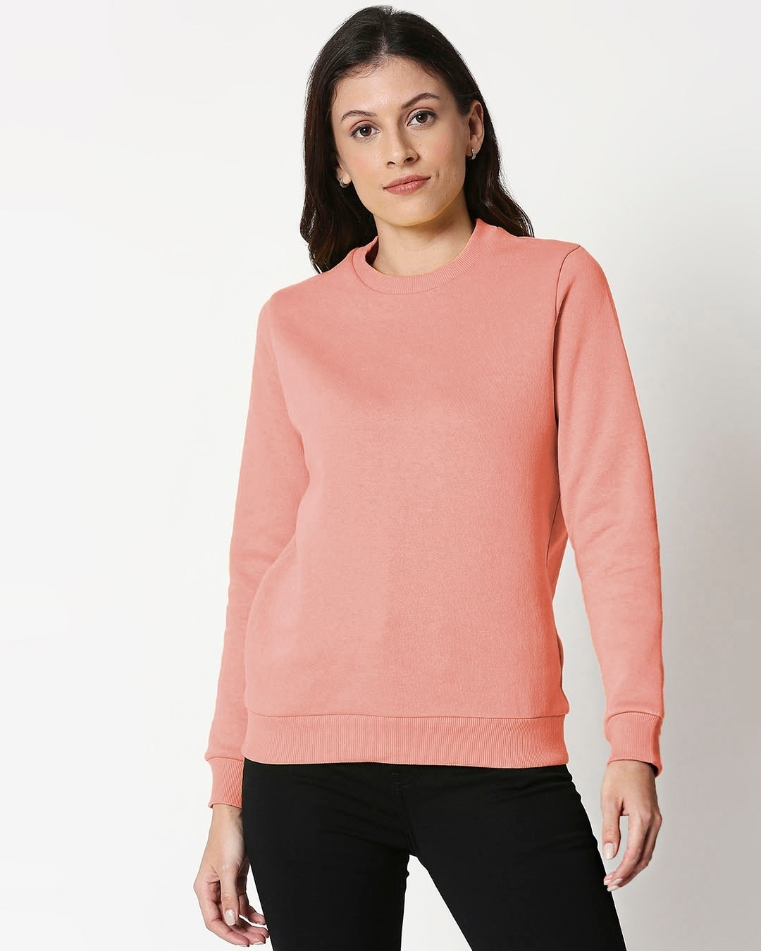 Shop Misty Pink Fleece Sweatshirt-Front