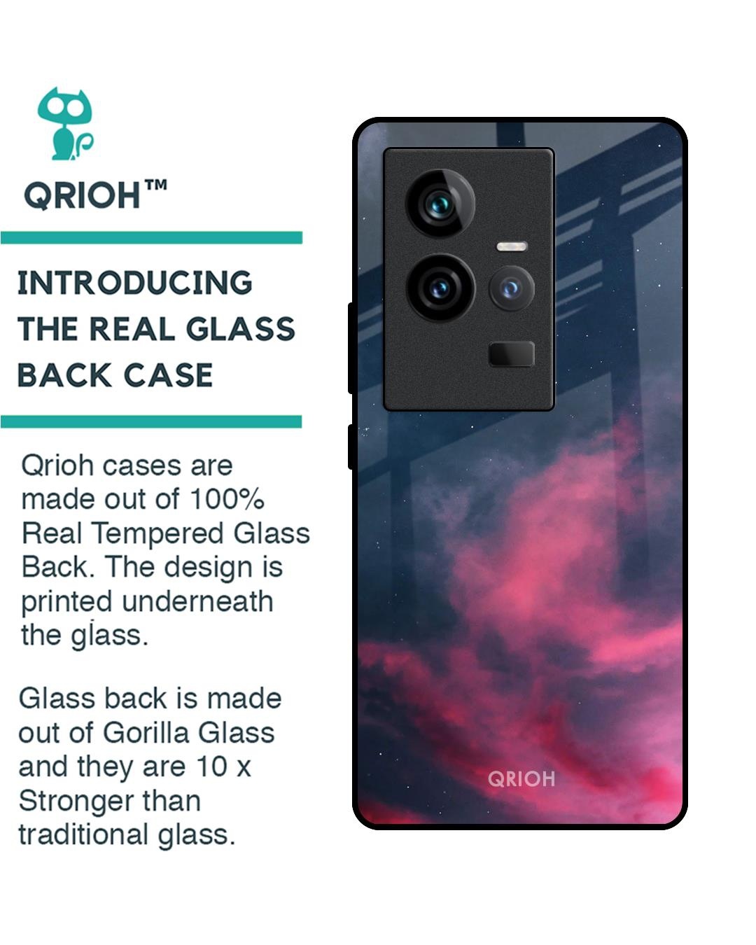 Shop Moon Night Printed Premium Glass Case for Vivo iQOO 11 (Shock Proof,Scratch Resistant)-Back