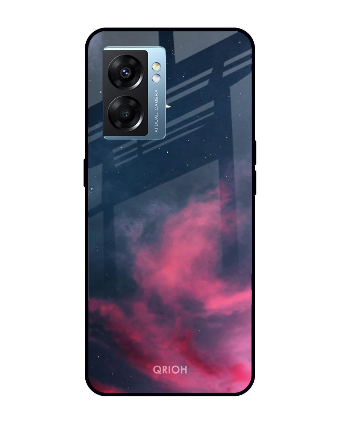 Shop Moon Night Printed Premium Glass Cover for Oppo K10 5G (Shock Proof, Scratch Resistant)-Front