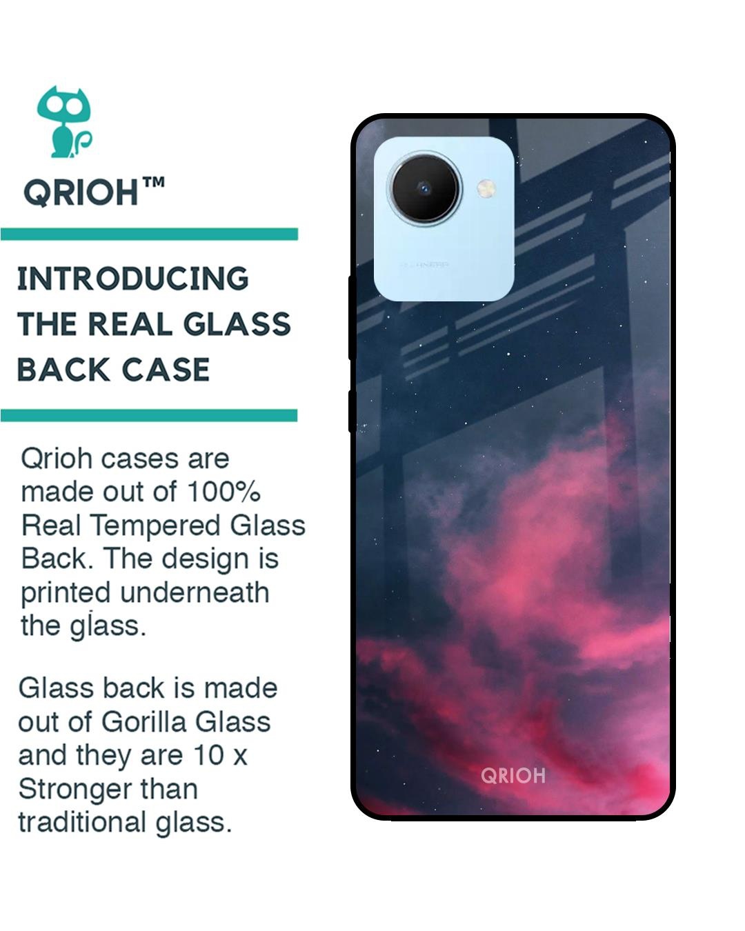 Shop Moon Night Printed Premium Glass Cover for Realme C30 (Shock Proof, Scratch Resistant)-Back