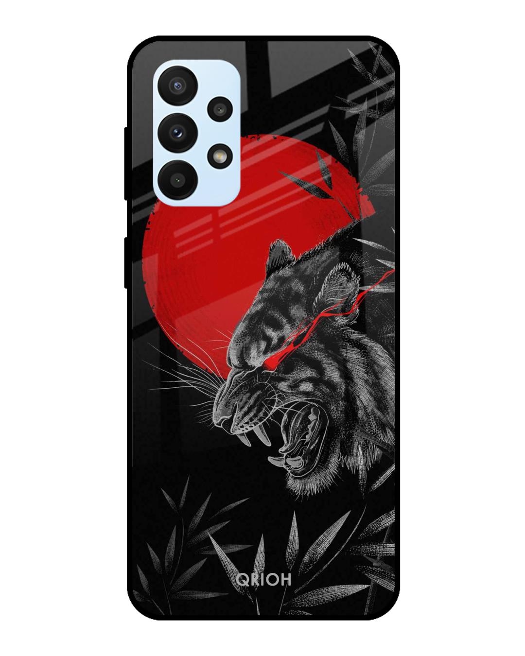 Shop Moon Tiger Printed Premium Glass Cover For  A23(Impact Resistant, Matte Finish)-Front
