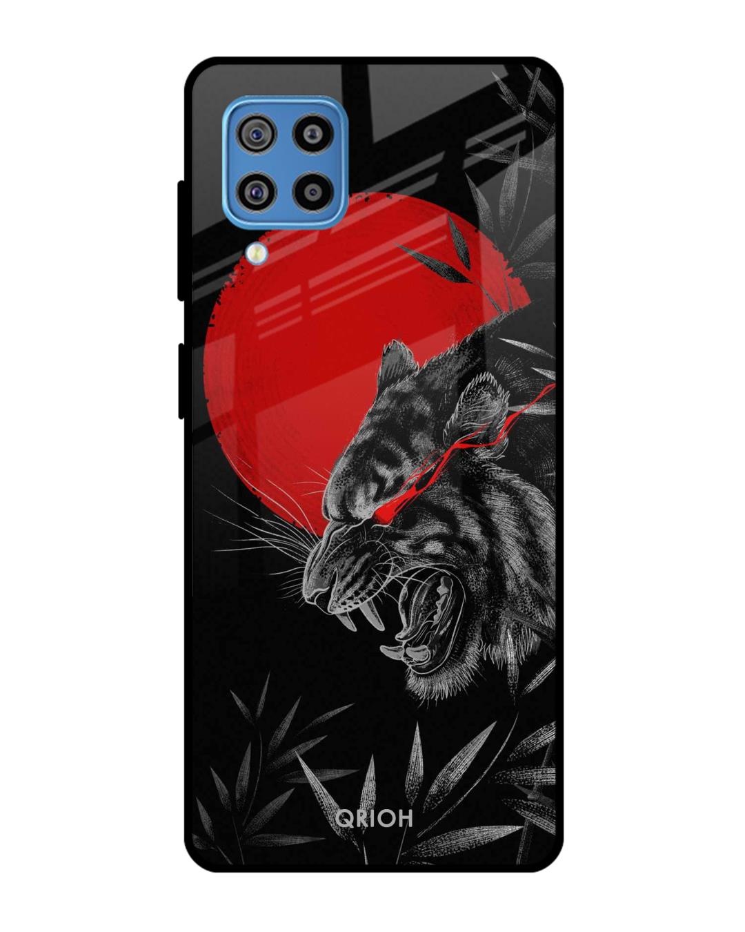 Shop Moon Tiger Printed Premium Glass Cover For  F22(Impact Resistant, Matte Finish)-Back
