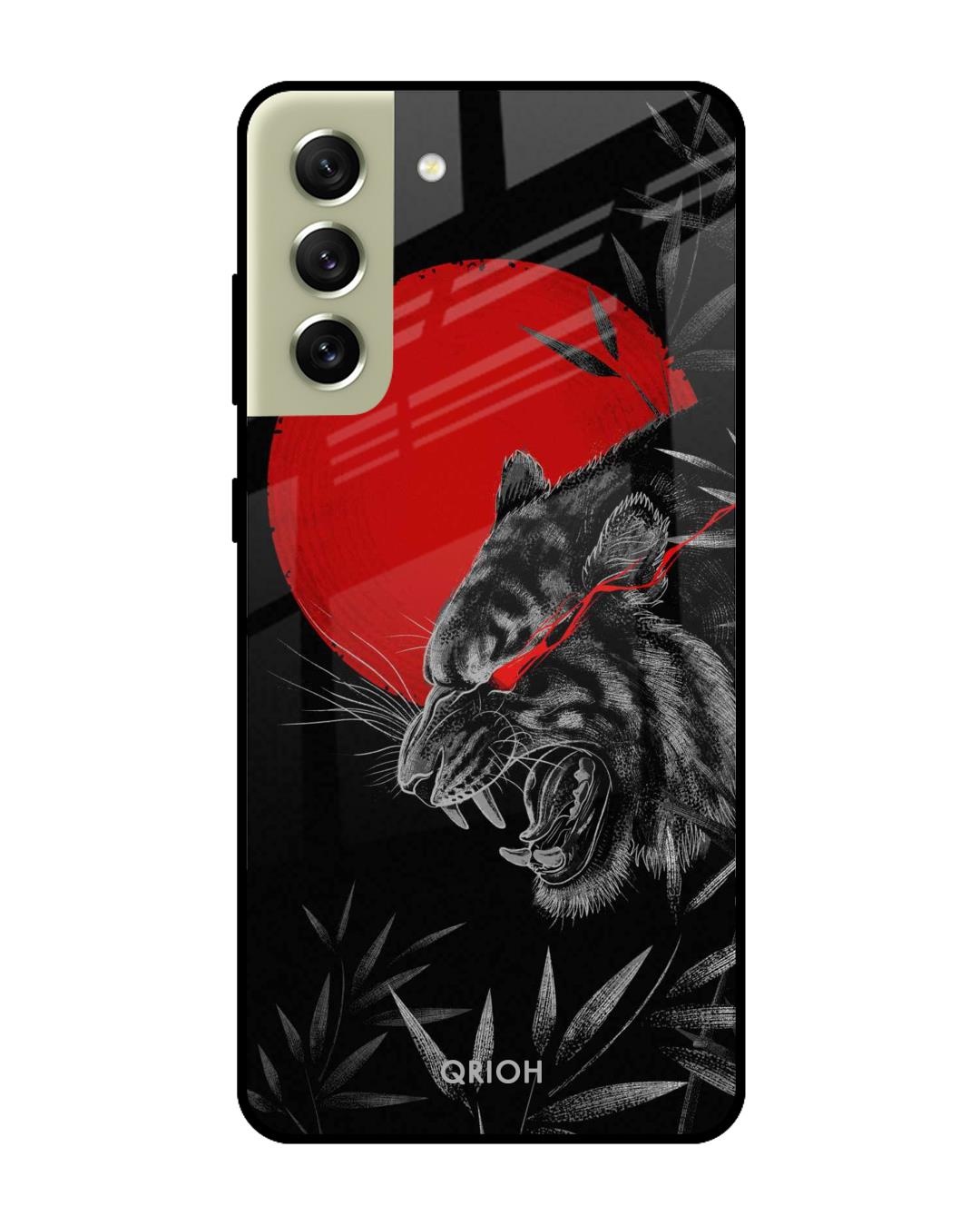 Shop Moon Tiger Printed Premium Glass Cover For  S21 FE 5G(Impact Resistant-Front