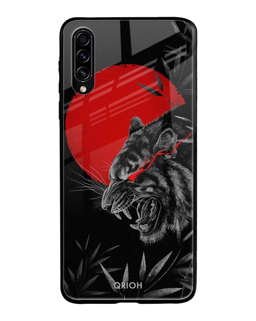 Shop Moon Tiger Printed Premium Glass Cover For Samsung Galaxy A70s(Impact Resistant, Matte Finish)-Front