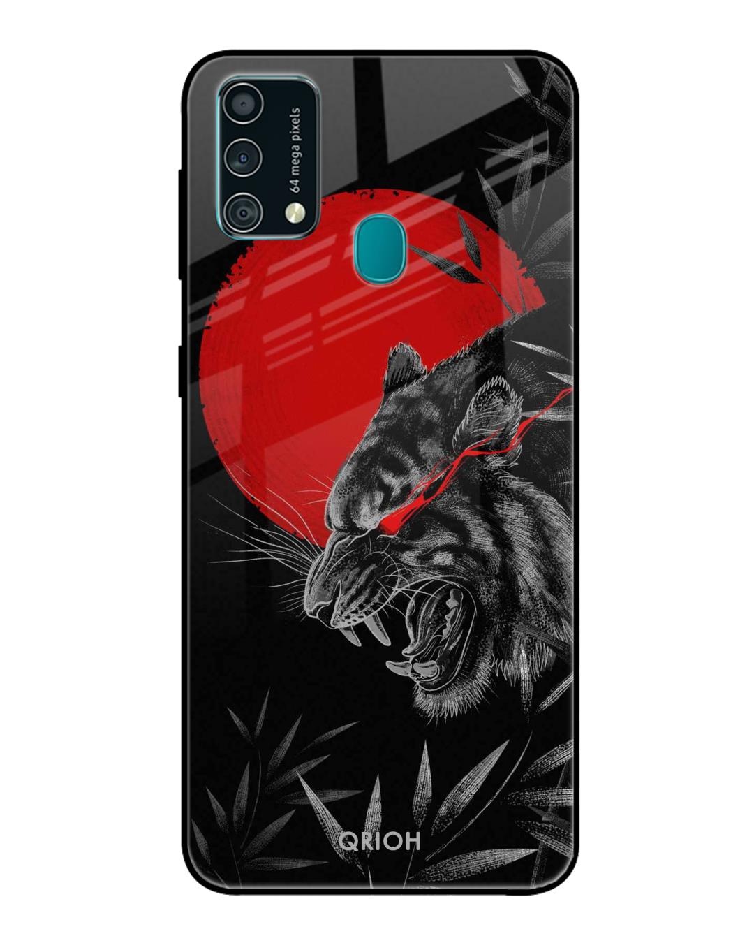 Shop Moon Tiger Printed Premium Glass Cover For Samsung Galaxy F41(Impact Resistant, Matte Finish)-Back