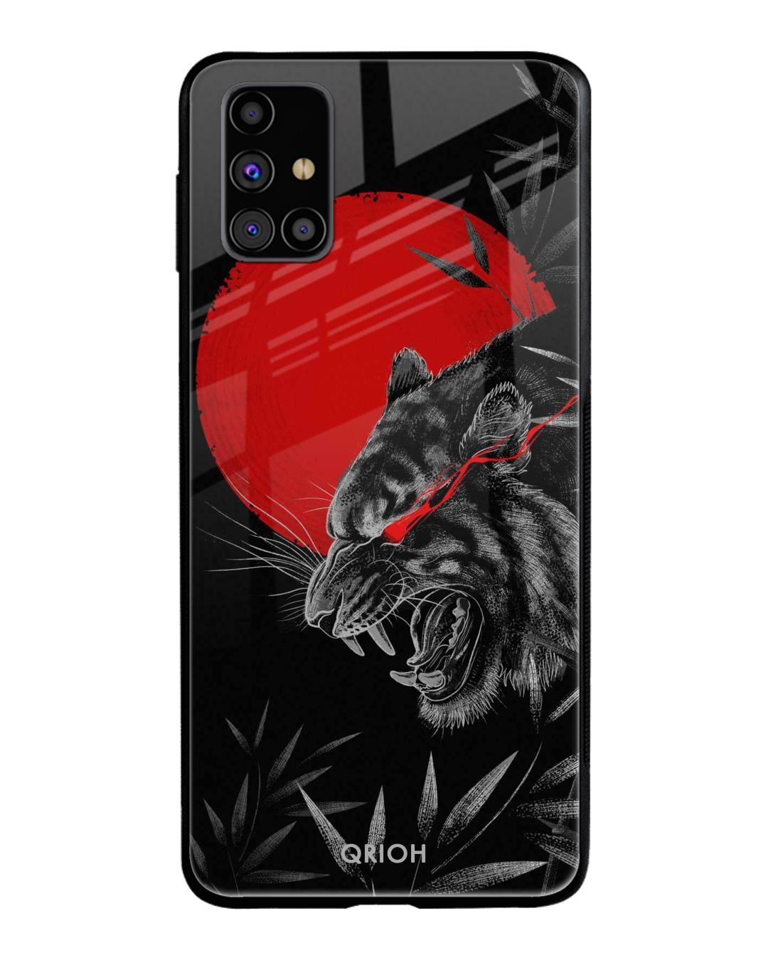 Shop Moon Tiger Printed Premium Glass Cover For Samsung Galaxy M31s(Impact Resistant, Matte Finish)-Back