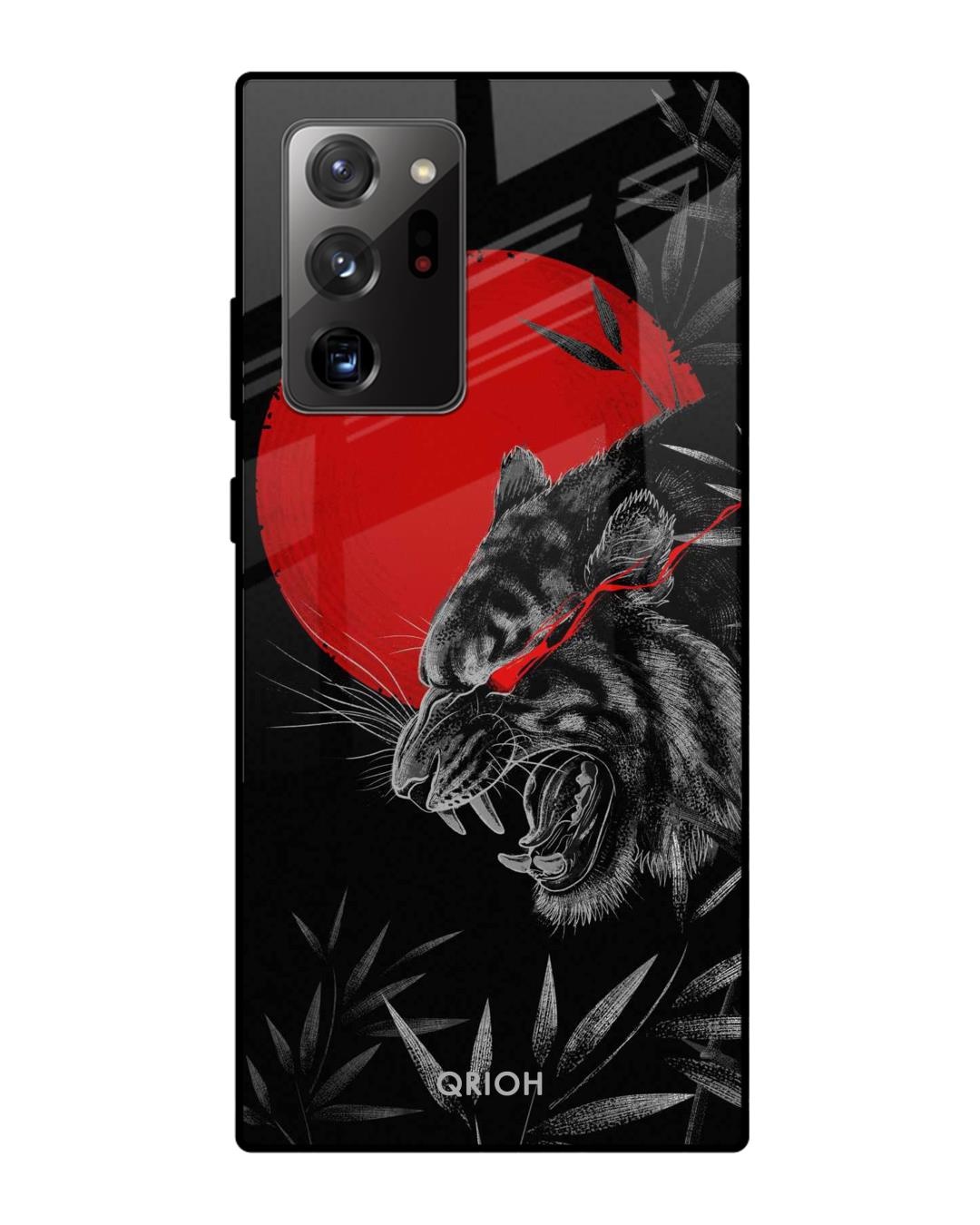 Shop Moon Tiger Printed Premium Glass Cover For Samsung Galaxy Note 20 Ultra(Impact Resistant-Back