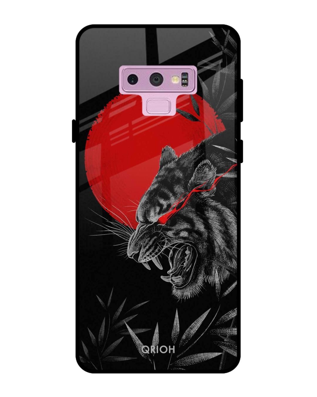 Shop Moon Tiger Printed Premium Glass Cover For Samsung Galaxy Note 9(Impact Resistant, Matte Finish)-Back