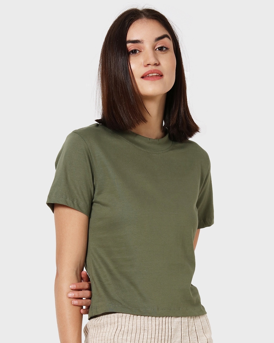 Shop Women's Green Slim Fit Top-Back