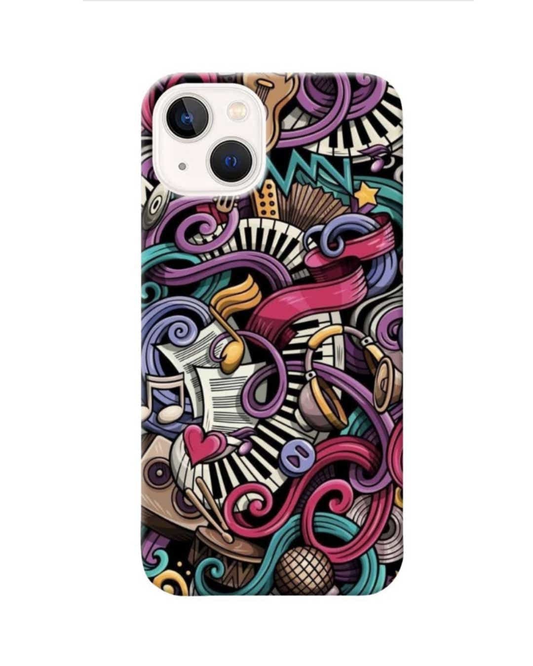Shop Music Abstract Printed Designer Hard Cover For iPhone 13 Mini (Impact Resistant, Matte Finish)-Front