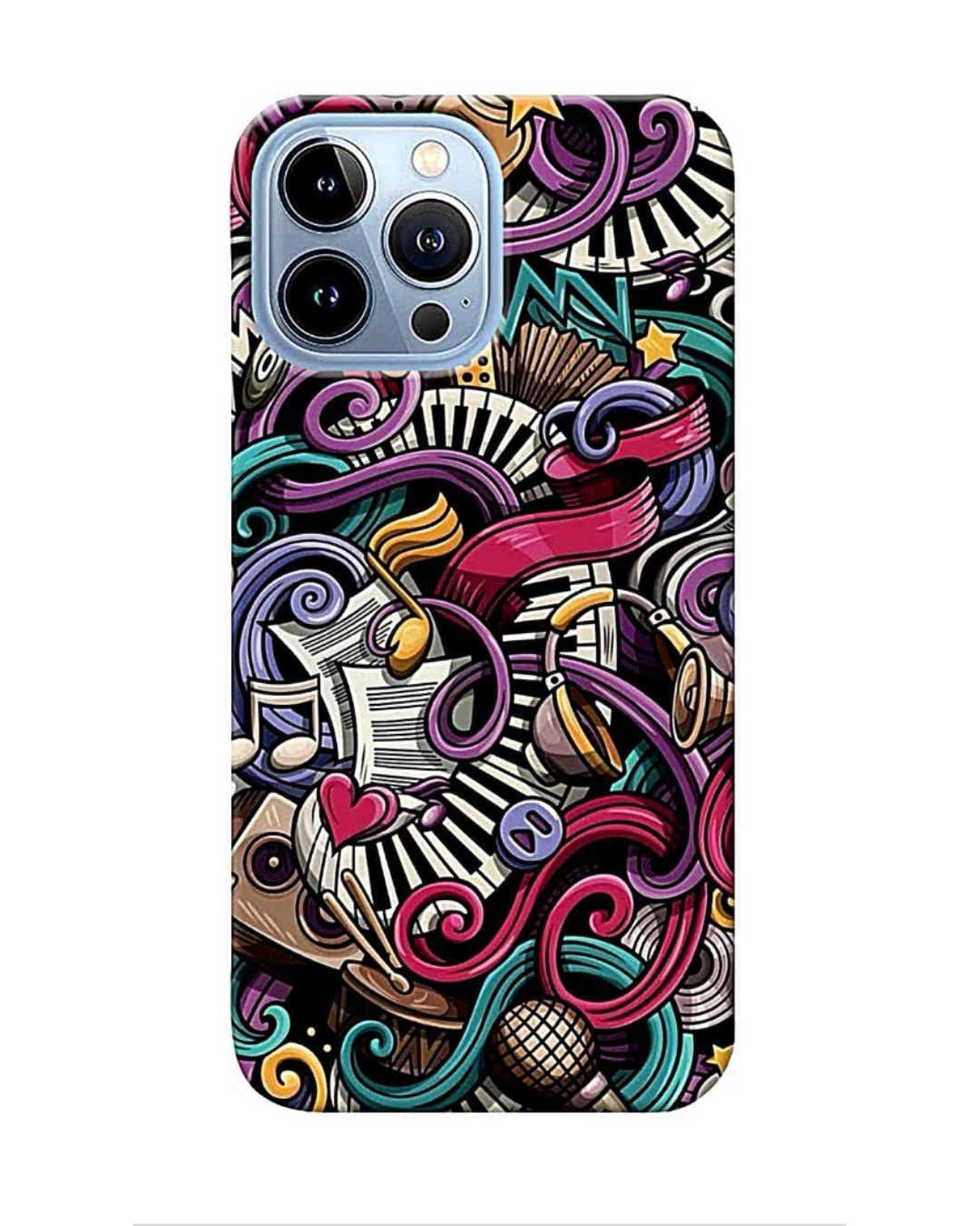 Shop Music Abstract Printed Designer Hard Cover For iPhone 13 Pro Max (Impact Resistant, Matte Finish)-Front