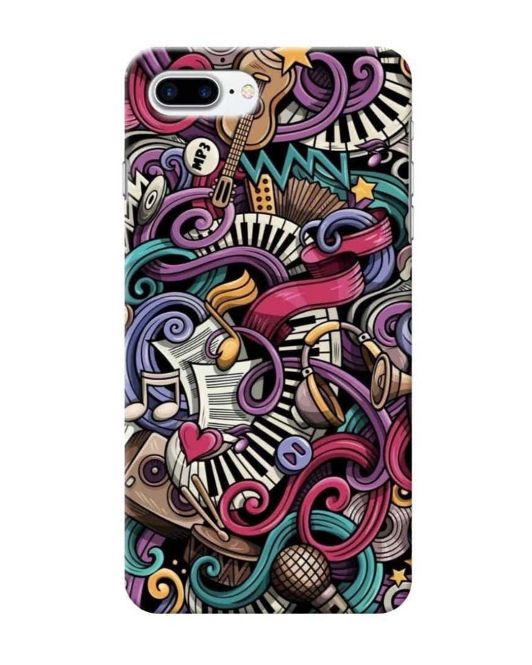 Shop Music Abstract Printed Designer Hard Cover For iPhone 8 Plus (Impact Resistant, Matte Finish)-Front