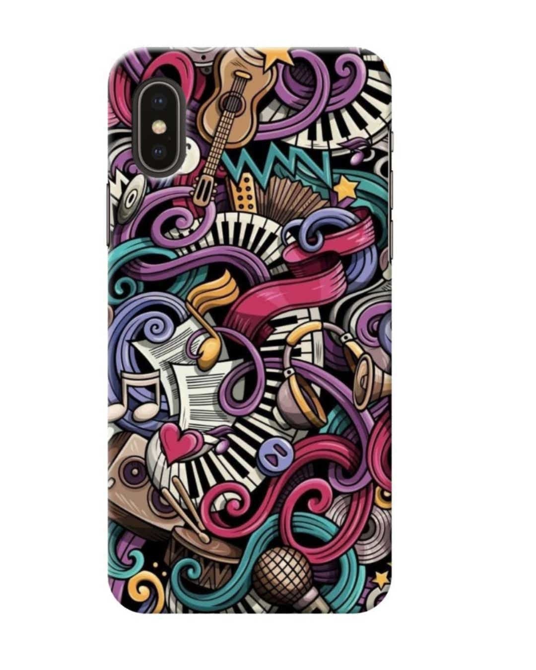 Shop Music Abstract Printed Designer Hard Cover For iPhone XS (Impact Resistant, Matte Finish)-Front