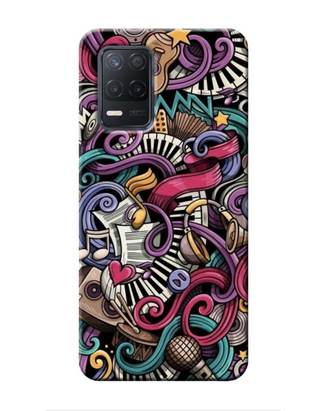 Shop Music Abstract Printed Designer Hard Cover For Realme Narzo 30 (Impact Resistant, Matte Finish)-Front