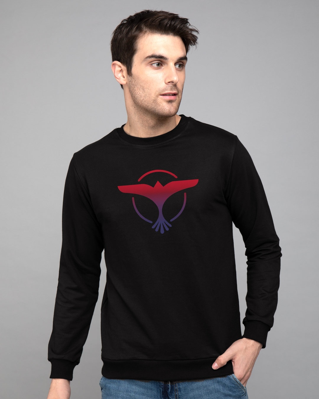 Shop Music Gradient Logo Fleece Light Sweatshirt-Front