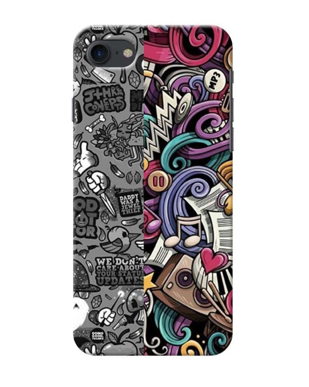 Shop Music Multi Abstract Printed Designer Hard Cover For iPhone 8 (Impact Resistant, Matte Finish)-Front
