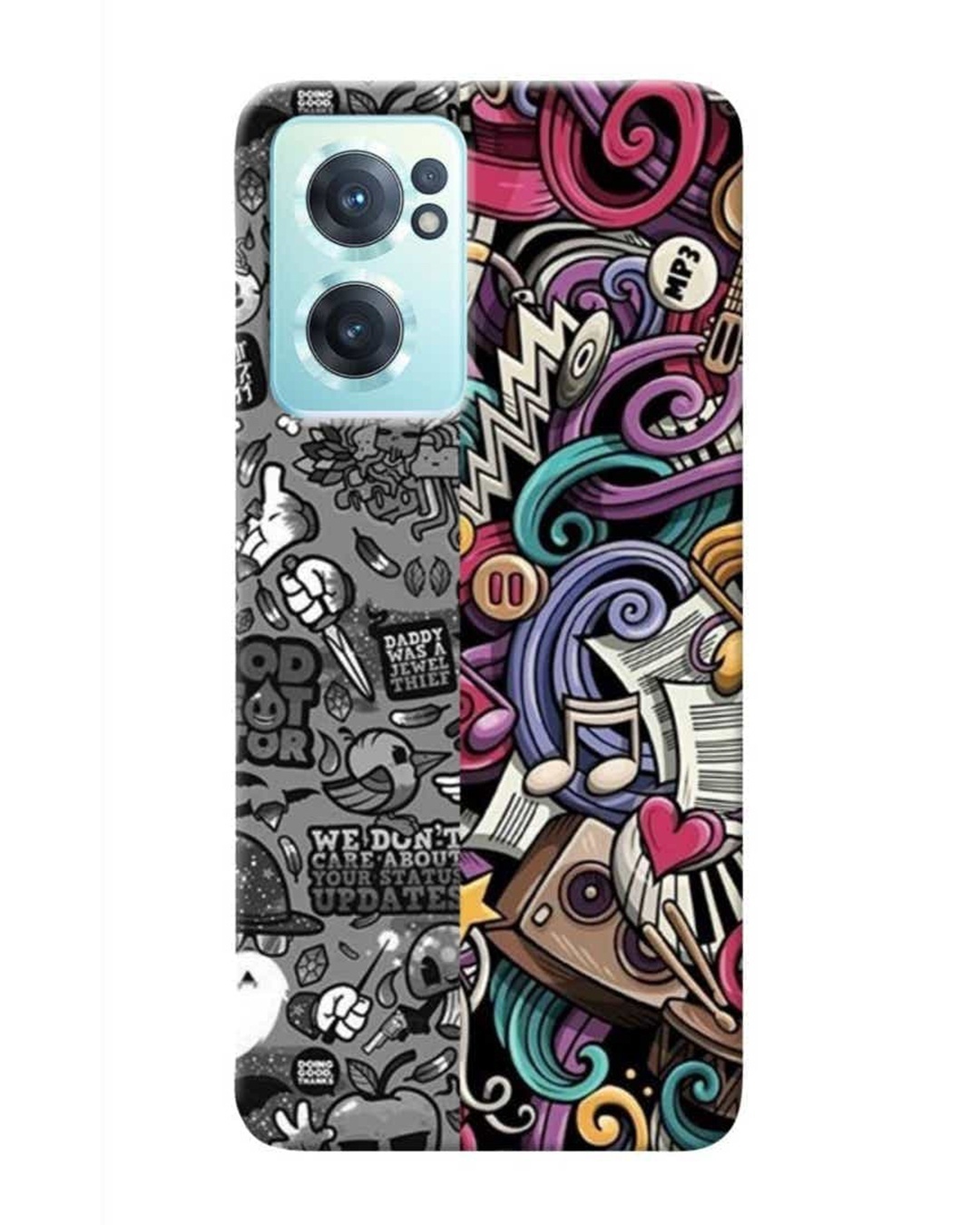 Shop Music Multi Abstract Printed Designer Hard Cover For OnePlus Nord CE2 (Impact Resistant)-Front