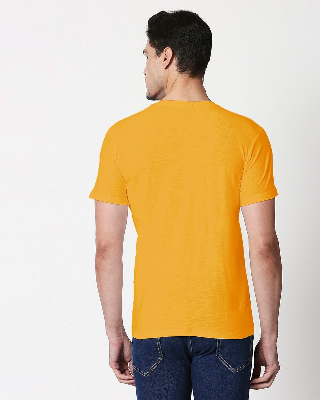 Shop Mustard Yellow Slub Henley T-Shirt-Design