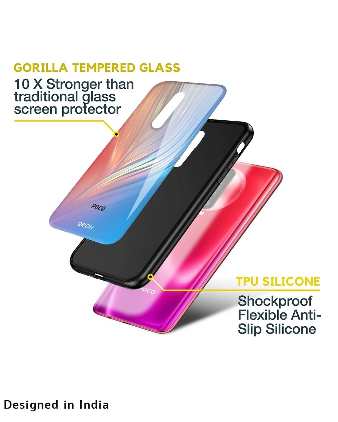 Shop Mystic Aurora Premium Glass Case for Poco M4 5G (Shock Proof, Scratch Resistant)-Design