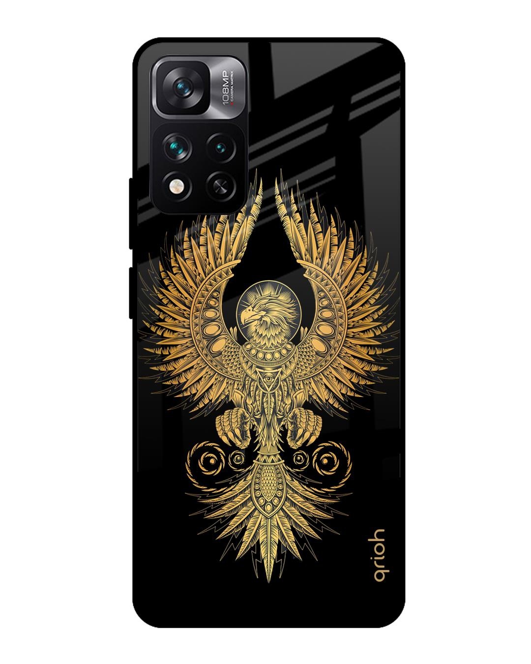 Shop Mythical Phoenix Art Printed Premium Glass Cover For Mi 11i HyperCharge (Matte Finish)-Front