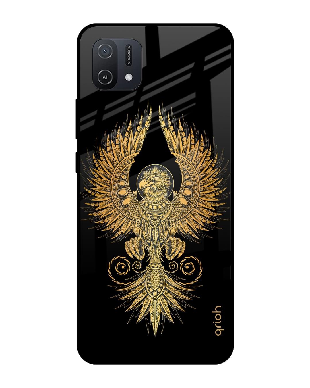 Shop Mythical Phoenix Art Printed Premium Glass Cover For Oppo A16K (Impact Resistant, Matte Finish)-Front