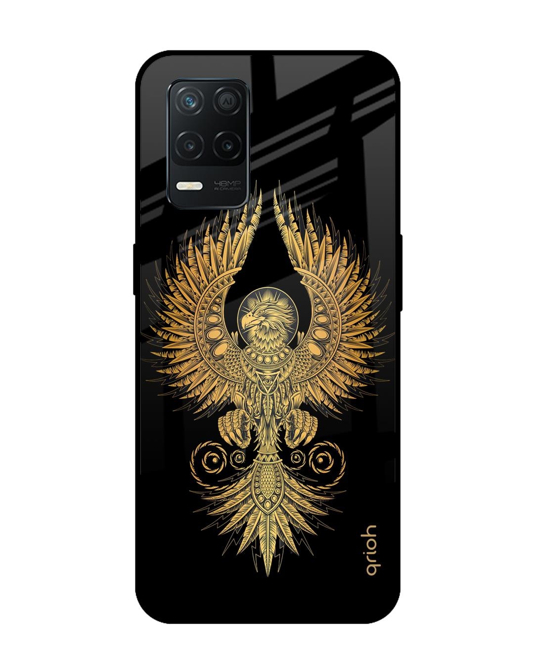 Shop Mythical Phoenix Art Printed Premium Glass Cover for Realme 8 5G (Shock Proof, Scratch Resistant)-Front