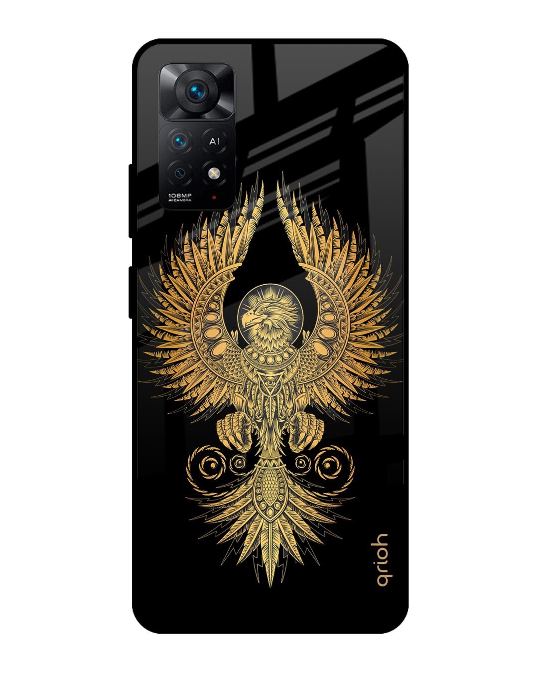 Shop Mythical Phoenix Art Printed Premium Glass Cover For Redmi Note 11 Pro 5G (Matte Finish)-Front