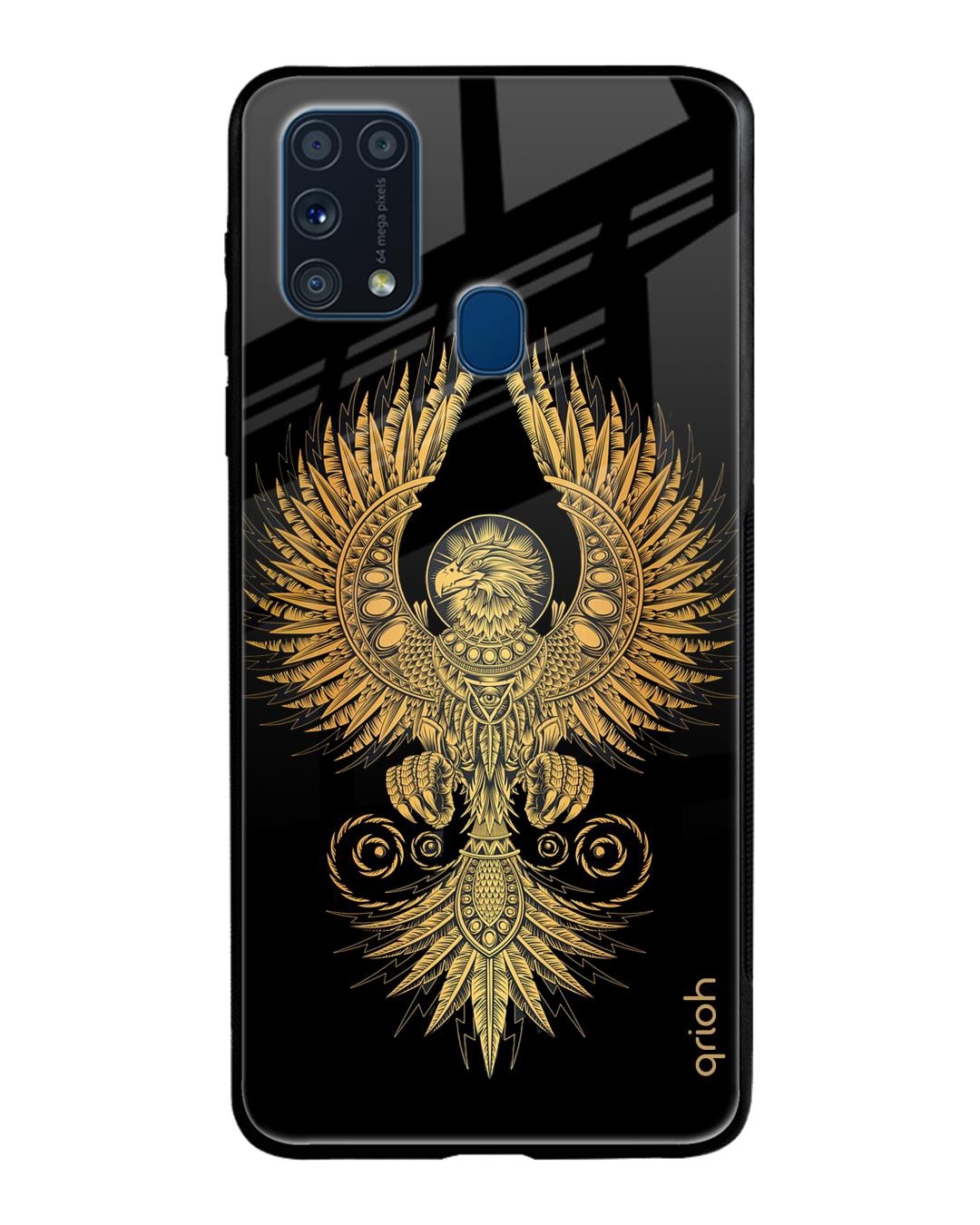Shop Mythical Phoenix Art Printed Premium Glass Cover For Samsung Galaxy M31 Prime(Impact Resistant-Back